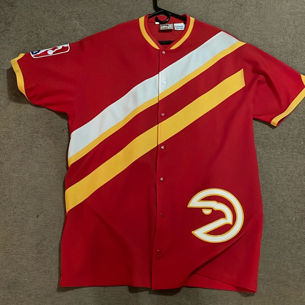 Mitchell&Nells Harwood Classics Atlanta Hawks Warm Up JerseyAuthentic 1986-1987